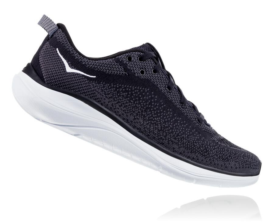 Hoka One One Womens Running Shoes - Hupana Flow - Black/White - JIPO32185